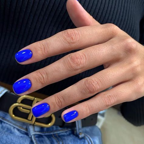 Best 17+ royal blue nails short you must try this year Royal Blue Nails Short, Nails Royal Blue, Bright Blue Nails, Royal Blue Nails Designs, Coral Pink Nails, Cobalt Blue Nails, Easy Nail Designs Summer, Royal Blue Nails, Natural Nail Designs