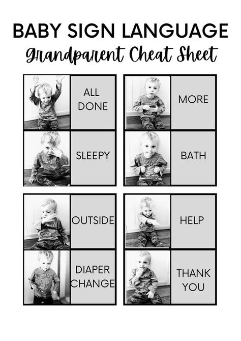 Grandparent baby sign language cheat sheet - FREE PRINTABLE! Baby Sign Language Chart Printable Free, Baby Sign Language Printable, Baby Sign Language Chart, Sign Language Chart, Baby Sign Language, 5 Babies, Therapy Worksheets, Baby Signs, Baby Crafts