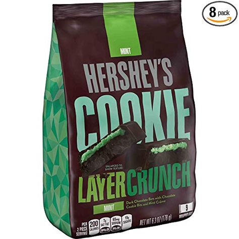 HERSHEY'S Cookie Layer Crunch Dark Chocolate Candy Bar, Mint, 9 Piece Bag (Pack of 8): AmazonSmile: Grocery & Gourmet Food Hershey Cookies, Dark Chocolate Candy, Chocolate Mint Cookies, Crunch Bar, Milk Chocolate Candy, Mint Cookies, Caramel Cookies, Crunchy Cookies, Chocolate Candy Bar