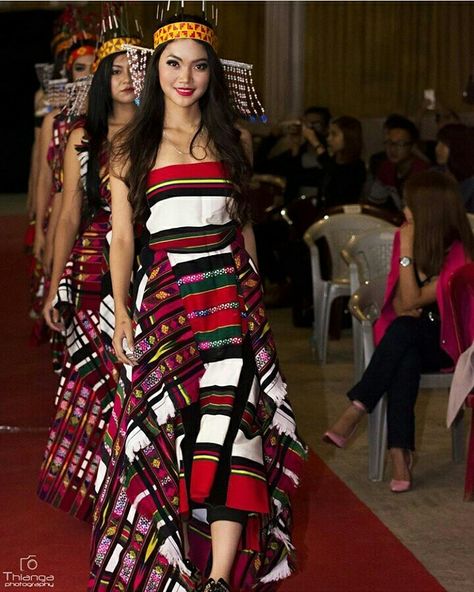 @sophie_tlau14 @thiangafesky #northeastyle #stayfashionablytraditional #mizoram Mizo Traditional Dress, Mizoram Traditional Dress, Northeast Fashion, India Traditional Dress, Tribe Fashion, Burmese Clothing, Indian Colours, Traditional Attires, Traditional Dresses Designs