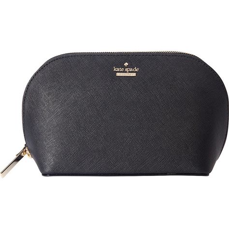 Kate Spade New York Cameron Street Abalene Cosmetic Bag ($66) ❤ liked on Polyvore featuring beauty products, beauty accessories, bags & cases, black, toiletry bag, travel bag, make up bag, travel kit and toiletry kits Dop Kit, Black Travel Bag, Purse Makeup Bag, Makeup Pouches, Handbag Making, Toiletry Kit, Black Travel, Travel Kit, How To Make Handbags