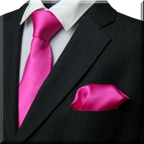 Gray Weddings, Pink Tie, Pink Ties, Pink Tone, Tie And Pocket Square, Pocket Square, Bright Pink, Boho Wedding, Destination Wedding