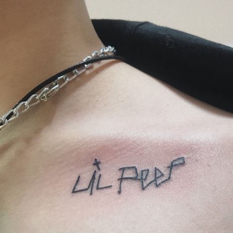 Lil Peep Tattoo, Peep Tattoo, Word Tattoo Designs, Emo Tattoos, Stick Poke Tattoo, Food Tattoos, Word Tattoo, Sharpie Tattoos, Crop Cami Top