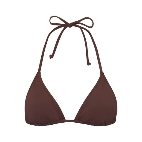 Nwt Original Packaging Rare Sold Out Skims Kim Kardashian Swimwear Swimsuit Triangle Tie Bikini Top Coverage Brown Cocoa Size Small Make Me An Offer Triangle Swim Top, Swim Style, Tank Bikinis, Triangle Swimsuit, Cute Bikinis, Swim Fashion, Triangle Top, String Bikinis, Bathing Suits