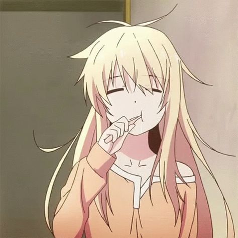 Anime Brush Teeth GIF - Anime Brush Teeth Tired - Discover & Share GIFs Brushing, An Anime, Blonde Hair, Gif, Blonde, Pet, Hair, Anime, Pink