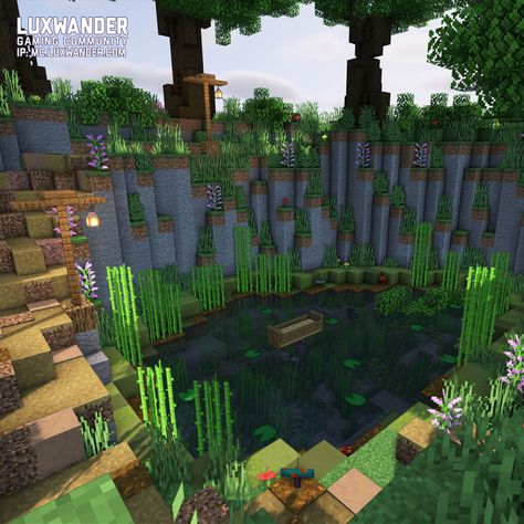 Minecraft Hill Terraforming, Minecraft Dome Ideas, Sniffer Habitat Minecraft, Community House Minecraft, Minecraft Entry Way Ideas, Minecraft Terraforming Ideas, Minecraft River Ideas, Minecraft Entry Way, Minecraft Forest Builds