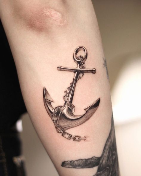 Anchor Tattoo Drawing, Nautical Themed Tattoos, Navy Anchor Tattoos, Tattoo Drawing Ideas, Anchor Tattoo Design, Anker Tattoo, Tattoo Meanings, Anchor Tattoos, Nautical Tattoo