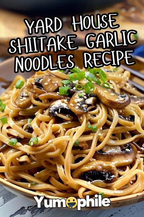 Yard House Shiitake Garlic Noodles Recipe (1) Favorite Garlic Noodles Allrecipes, Garlic Noodles Yard House, Shiitake Garlic Noodles Yard House, Shitake Noodles Recipes, Shiitake Noodle Recipes, Yard House Garlic Noodles, Yard House Garlic Noodles Recipe, Lemon Crunch Cake Recipe, Cake Noodle Recipe