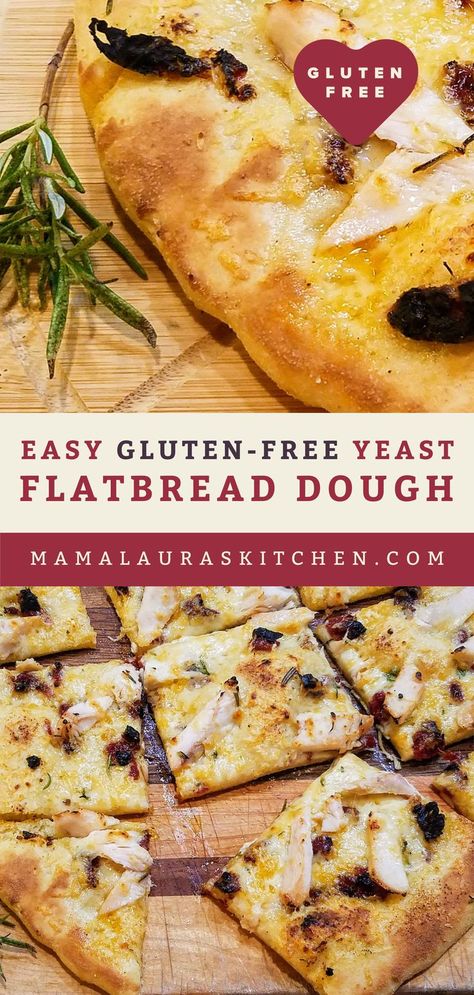 Easy Gluten Free Pizza Dough, Flatbread Dough Recipe, Focaccia Dough, Gluten Free Flours, Pizza Flatbread, Gluten Free Focaccia, Flatbread Dough, Sourdough Pizza Dough, Gluten Free Pizza Dough