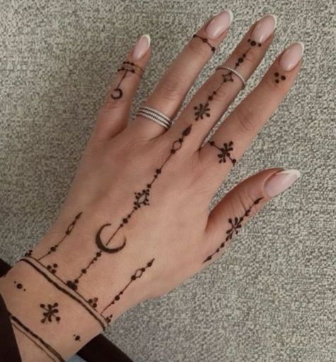 Henna Simple Hand Design, Ancient Henna Designs, Super Simple Henna Designs, Henna Ring Designs, Cute Henna Designs Easy Hand, Indian Hand Tattoo, Henna Ideas Hand, Neck Henna Designs, Hena Design Hand