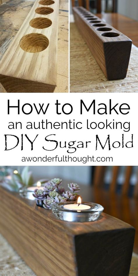 Sugar Molds Decor, Woodworking Projects Table, Sugar Mold, Diy Tumblr, Rustic Crafts, Diy Holz, Popular Woodworking, Wood Crafts Diy, Woodworking Furniture