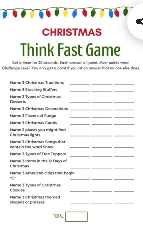 Christmas Virtual Games For Work, Office Christmas Activity Ideas, Christmas Think Fast Game, Couple Christmas Games, Christmas Couple Games, Christmas Games For Coworkers, Games To Play On Christmas Eve, Christmas Guessing Games, Christmas Work Games