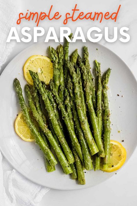 A simple recipe for steamed asparagus that gives you maximum flavor and tenderness. This classic side dish is easy to prepare and goes with almost any meal. Steam Asparagus On Stove, Steamed Asparagus On Stove, Steam Asparagus In Microwave, Steamed Asparagus In Microwave, Asparagus Recipes Steamed, Steamer Recipes Meals, Steamed Asparagus Recipes, Asperigus Recipes Stove, Asparagus Recipes Stove Top