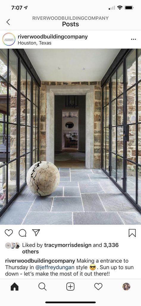 Bluestone entry way tile Cabin Entryway, Shared House, House On The Water, Entryway Tile, Brick Mason, Cottage Kitchen Design, Floor Pattern, Hallway Designs, Room Entrance