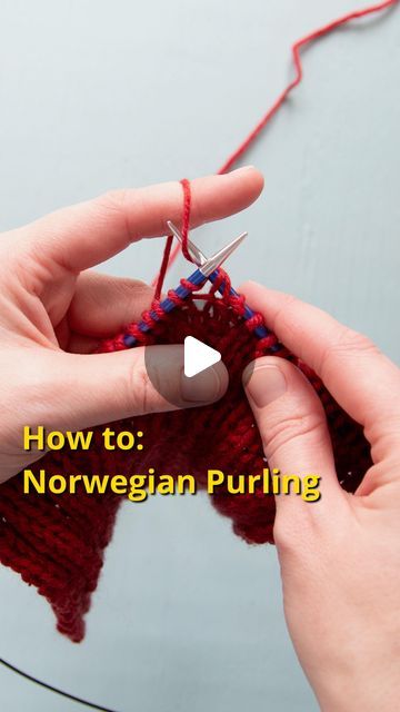 Heidi Gustad 🧶 knitting & yarn crafts on Instagram: "Here’s how to work a Norwegian purl stitch for easier continental style knitting. With this purling method, the working yarn says tensioned (held) at the back of your knitting at all times. For many knitters, always holding the yarn at the back helps with tension issues, as well as feeling a little more comfortable.  . Have you ever encountered this style of purling before? If you’ve tried it, have you found it helps with your purl tension and knitting speed? I’m curious. . For a written tutorial, visit handsoccupied-dot-com. For video, you guessed it, You2be. Both of these platforms allow for longer, more in-depth versions of this tutorial, including full transcripts, alt text & the ability to pause, slow down or speed up at will. (Lik How To Hold Yarn When Knitting, Norwegian Purl Stitch, Continental Knitting Tutorial, Norwegian Purl, Purl Stitch Knitting, Continental Knitting, Knitting Basket, Norwegian Knitting, Norwegian Style