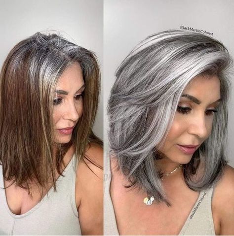 Quelle coupe choisir avec les cheveux gris ? - ChicHairclip Balayage, Hair Color, Hair, Beauty, Color, Hair Colour