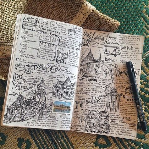 Abbey Sy, Journal Motivation, Kunstjournal Inspiration, Diary Diy, Travel Sketchbook, Sketch Journal, Journal Idea, Arte Van Gogh, Drawing Journal