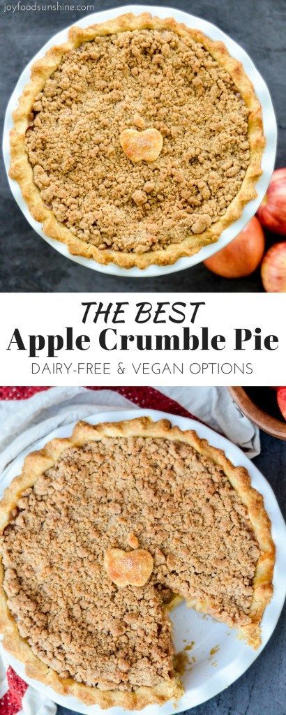 This 100% homemade Apple Crumble Pie recipe uses only a few ingredients so that the apples really shine! It's the perfect dessert for your Thanksgiving table! Best Apple Crumb Pie Recipe, Best Apple Crumble Pie Recipe, Homemade Apple Crumble, Apple Crumb Pie Recipe, Apple Crumble Pie Recipe, Vegan Apple Crumble, Gluten Free Apple Recipes, Vegan Crumble, Apple Crumble Pie