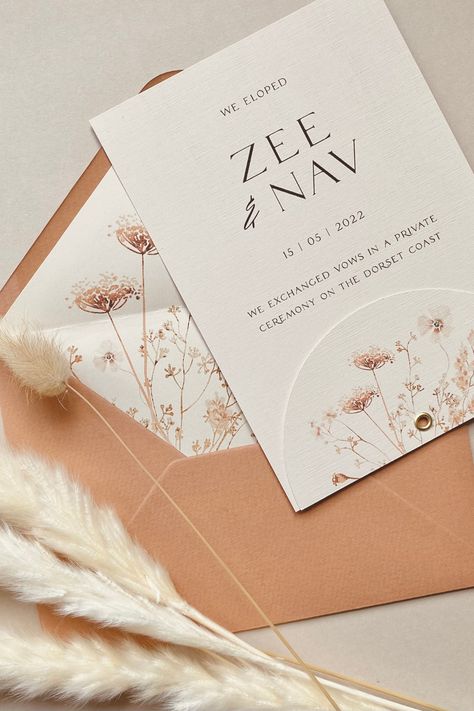 Minimalistic and modern boho inspired wedding stationery ideas | Bespoke wedding stationery design | Find out more on our boho wedding inspiration blog Boho Wedding Stationary, Modern Boho Wedding Invitations, Minimalist Wedding Stationery, Minimalist Boho Wedding, 2024 Watercolor, Wedding Stationery Ideas, Boho Wedding Invitations, Boho Inspired Wedding, Pampas Wedding