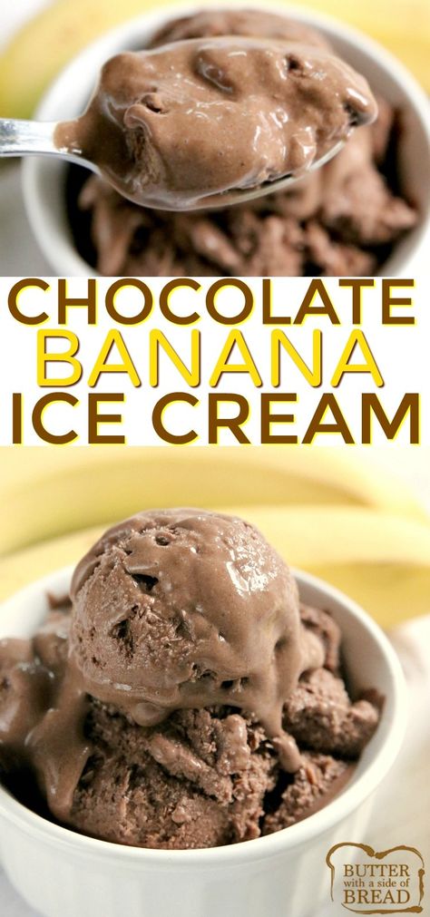 Frozen Banana Recipes, Banana Ice Cream Recipe, Healthy Ice Cream Recipes, Nice Cream Recipe, Banana Nice Cream, Ice Cream Maker Recipes, Homemade Ice Cream Recipes, Frozen Chocolate, Healthy Ice Cream