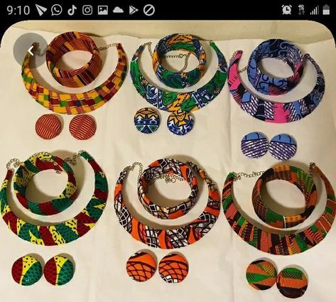 African Fabric Accessories, Afrocentric Jewelry, Necktie Crafts, Modest Dresses Fashion, Vintage Kids Clothes, African Crafts, African Accessories, Glass Bangles, African Earrings