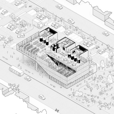 Successful Architectural Presentation Boards #3 | illustrarch Isometric Architecture Diagram, Architectural Presentation Boards, Architecture Design Presentation, Axonometric Drawing, Presentation Board Design, Presentation Boards, Architectural Presentation, Architecture Concept Diagram, Architecture Design Drawing