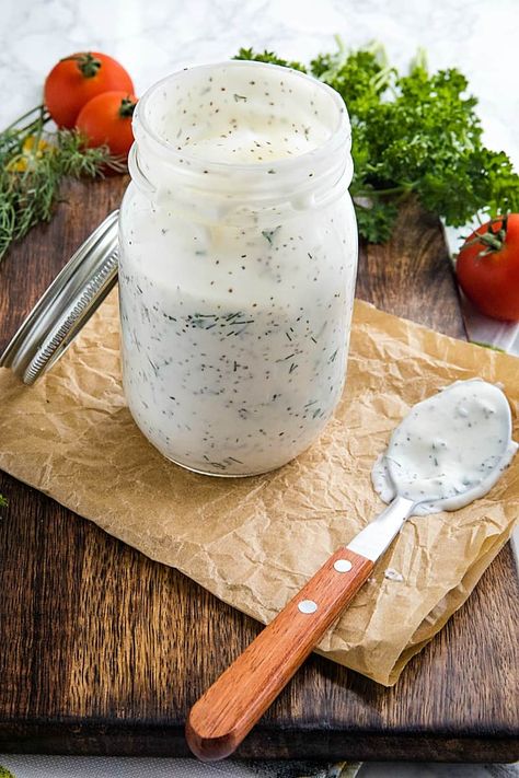 Best Homemade Buttermilk Herb Dressing – Must Love Home Buttermilk Herb Dressing, Creamy Herb Salad Dressing, Buttermilk Salad, Buttermilk Salad Dressing, Yay Recipes, Herb Dressing Recipe, Herb Dressing, Dill Dressing, Buttermilk Dressing