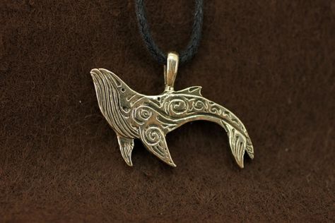 Whale Pendant Necklace, Whale Accessories, Whale Pendant, Whale Jewelry, Whale Necklace, Iron Jewelry, Handmade Jewlery, Humpback Whale, Bronze Pendant