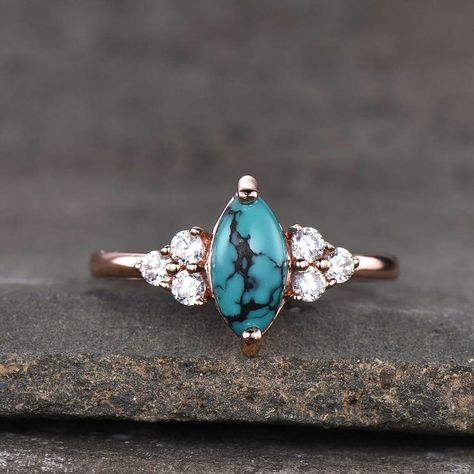 Knick Nacks, Western Wedding Rings, Turquoise Engagement Ring, Turquoise Diamond Rings, Rose Gold Diamond Band, Turquoise Wedding Rings, Turquoise Ring Engagement, Opal Engagement Ring Set, Diamond Band Engagement Ring