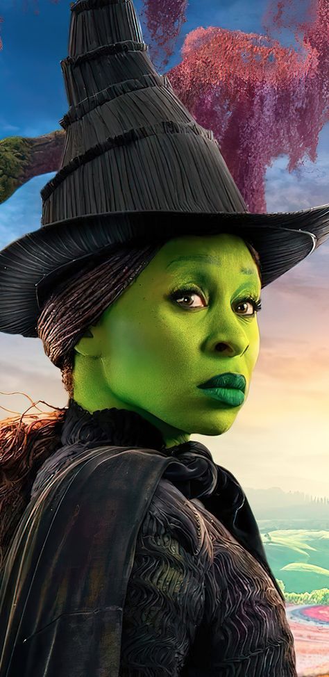 Wicked Elphaba Wallpaper, Cynthia Erivo Elphaba, Wicked Movie Elphaba, Elphaba Drawing, Cynthia Erivo Wicked, Wicked Movie Wallpaper, Elfaba Wicked, Elphaba Wallpaper, Wicked Wallpaper Iphone