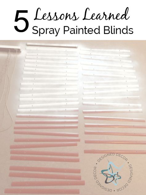 Painting Blinds Wood, Painted Blinds, Spray Painting Wood Furniture, White Wood Blinds, Painting Blinds, Thrift Diy, Faux Blinds, Vinyl Mini Blinds, Spray Paint Wood