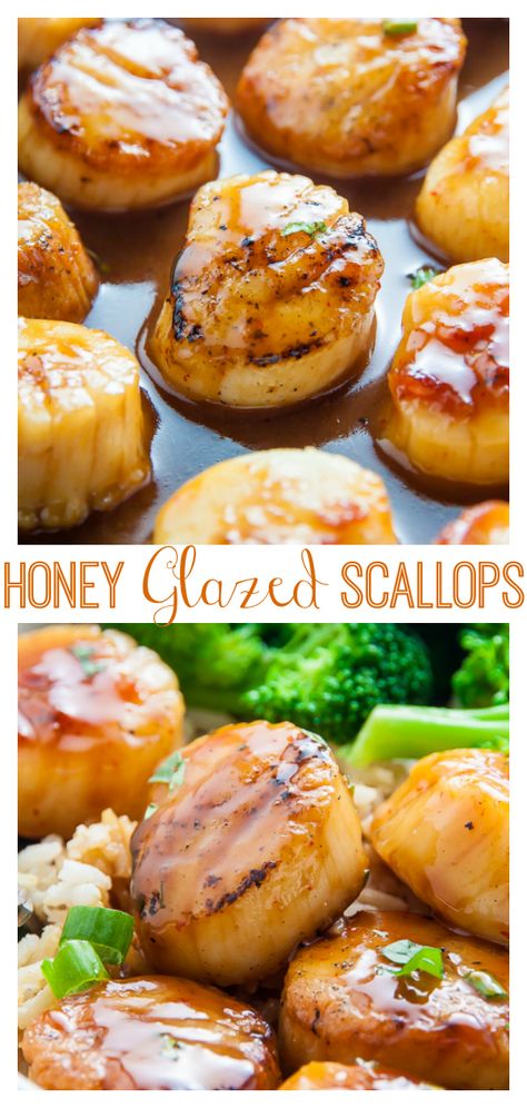 Easy Honey-Glazed Scallops Recipe - Baker by Nature Seafood Scallops, Scallops Recipe, Baker By Nature, Honey Glazed, Scallop Recipes, Seafood Dinner, Chicken Broccoli, Fish Dishes, Sea Food