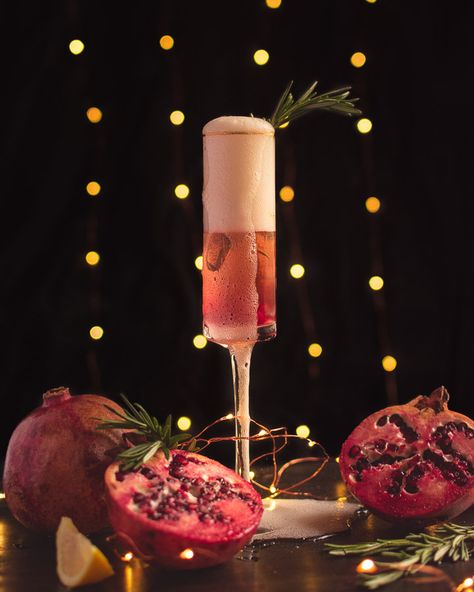 Pomegranate French 75 Pomegranate French 75, French 75 Recipe, French Cognac, Remy Martin, French 75, Rosemary Sprigs, Pomegranate Juice, Pomegranate Seeds, Get The Party Started