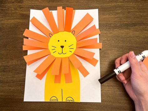 Lion Paper Craft, Lion Craft, Kids Faith, 3d Lion, Thanksgiving Placemats, Noah S Ark, Handprint Craft, Thanksgiving Kids, Vacation Bible School