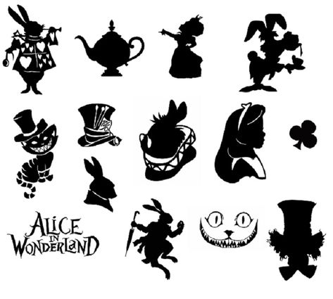 Alice In Wonderland Svg, Alice In Wonderland Silhouette, Alice In Wonderland Clipart, Alice In Wonderland Crafts, Alice And Wonderland, Alice In Wonderland Drawings, Disney Silhouettes, Skeleton Drawings, Wonderland Tattoo