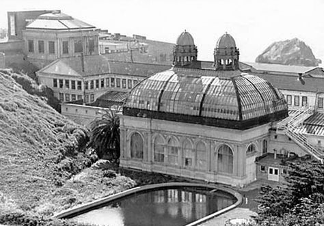 Sutro Baths #sanfrancisco Cliff House San Francisco, Sutro Baths San Francisco, Tartarian Empire, Old San Francisco, Sutro Baths, San Francisco Photos, Vintage San Francisco, Cliff House, California History