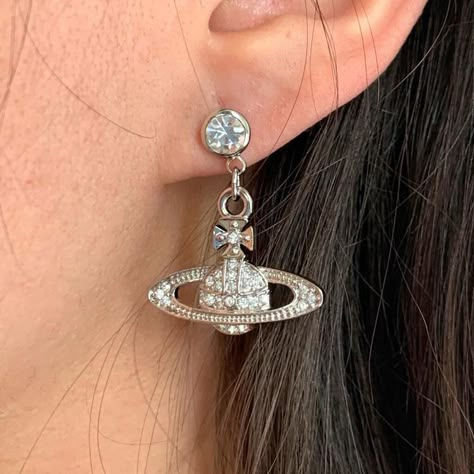 Aesthetic Earring, Earring Aesthetic, Earrings Vivienne Westwood, Orb Earrings, Space Earrings, Vivienne Westwood Earrings, Earrings Y2k, Y2k Earrings, Pearl Pendant Earrings