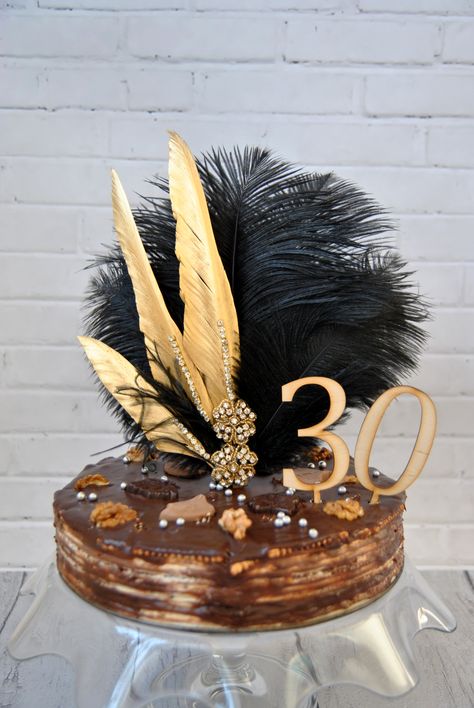 Gold Feather Cake Topper Gatsby 1920s Customized Birthday Wedding Cake Topper, Personalized Cake Topper for Wedding, Ostrich Peacock Cake Topper Feather Cake Topper, Feather Wedding Cake, Feather Cake, Elegant Cake Topper, Great Gatsby Themed Wedding, Peacock Cake, Gatsby Theme, 1920s Wedding, Wedding Cake Topper