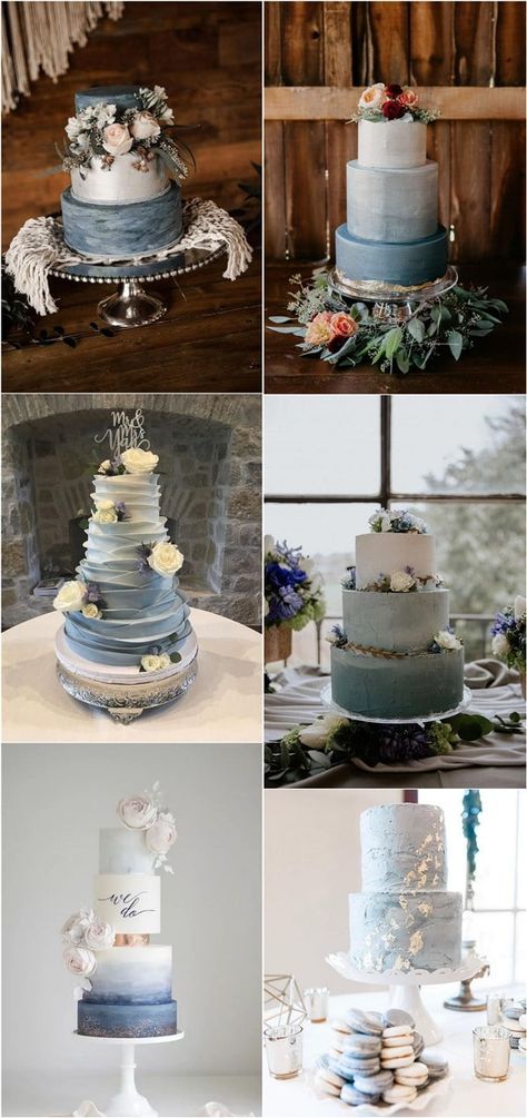 Dusty Blue Wedding Cakes, Wedding Ideas Dusty Blue, Blue Wedding Cake Ideas, Dusty Blue Wedding Cake, Wedding Cake Dusty Blue, Blue Wedding Cakes, Blue Wedding Ideas, Wedding Cake Options, Blue Wedding Cake