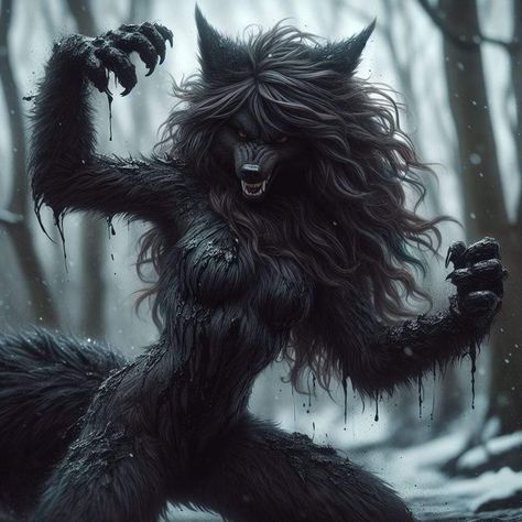 Hellhound Character Design, Vampire Werewolf Hybrid Art, She Werewolf, Female Werewolf Character Design, Female Lycan, Wendigo Character Design, Werewolf Clothes, Tauren Art, Lycan Female Werewolves