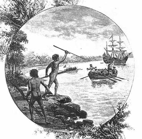 Aboriginals Watch The First Fleet arrive Early Humans History, Julia Gillard, Aboriginal Language, First Fleet, Aboriginal History, Botany Bay, Australia History, James Cook, Aboriginal Culture