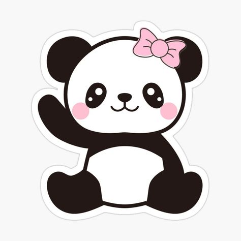 Cartoon Panda Drawing, Cute Panda Cartoon Kawaii, Kawaii Panda Drawing, Panda Drawing Easy, Bear Doodle, Sticker Panda, Cute Panda Drawing, Panda Stickers, Panda Clipart