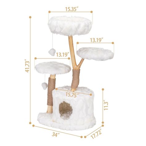 Modern Cat Tree, Natural Branch Cat Tower,Luxury Cat Condo for Indoor - Bed Bath & Beyond - 37418167 White And Black Cat, Natural Branches, Modern Cat Tree, Jungle Cat, Luxury Cat, Knitted Cat, Cat Themed Gifts, Cat Condo, Clouds Design