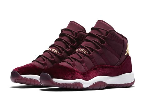 Air Jordan 11 GG "Velvet" that will be released on Dec. 17. Jordan 11 Red, Velvet Jordans, Jordan Retro 11, Nike Air Jordan 11, Nike Air Jordan Retro, Nike Air Jordans, Nike Free Shoes, Jordan 11 Retro, Space Jam