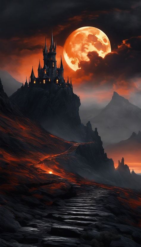 Scary Landscape, Gothic Landscape, Vampire Castle, Happy Halloween Pictures, Pinterest Pictures, Fc Nantes, Haunted Castle, Deco Studio, Space Fantasy