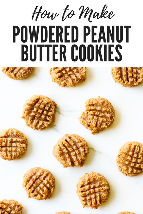 Flavored Peanut Butter Powder Recipes, Peanut Butter Cookies With Protein Powder, Protein Cookies Peanut Butter, Pb2 Chocolate Recipes, Peanut Powder Cookies, Pb2 Peanut Butter Cookies, Pb Powder Cookies, Recipes With Pb2 Powder, Powder Peanut Butter Recipes