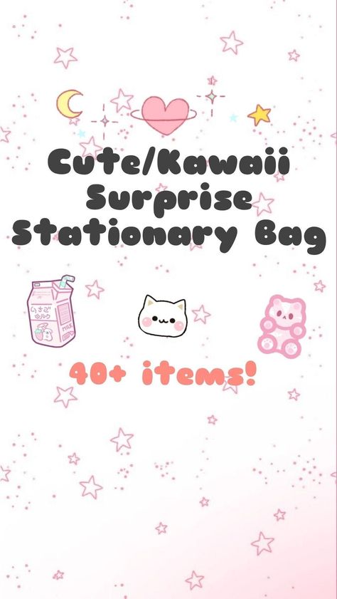 Aesthetic Stationery Supplies, Stuff To Get For Your Birthday, Stationary Pal, Aesthetic Stationary, Stationary Bag, Pen Pal Gifts, Memo Sheets, School Survival Kits, Kawaii Stationary