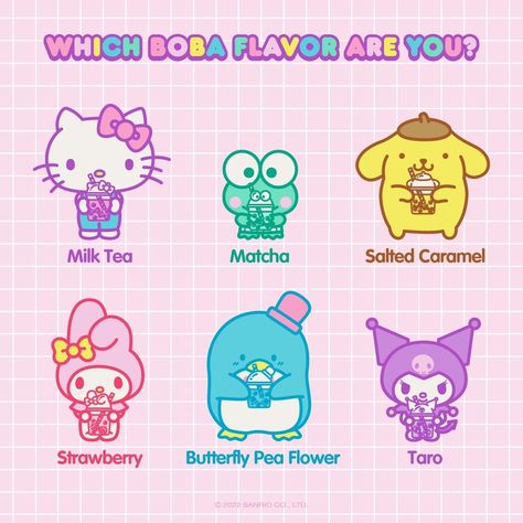 Sanrio on Instagram: “Which boba flavor is your go-to? 🧋 Tag a boba lover for #NationalBubbleTeaDay!” Bubble Tea Diy, Boba Flavors, Tea Day, Hello Kitt, Tea Crafts, Tea Diy, Butterfly Pea Flower, Sanrio Stuff, Hello Kitty Characters