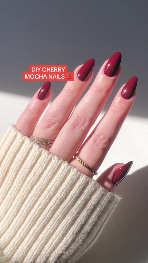 Cherry Mocha Nails, Mocha Nails, Cherry Mocha, Nagellack Trends, Red Nail Art, Fall Nail Trends, Nude Nail Designs, Nails Only, Thanksgiving Nails