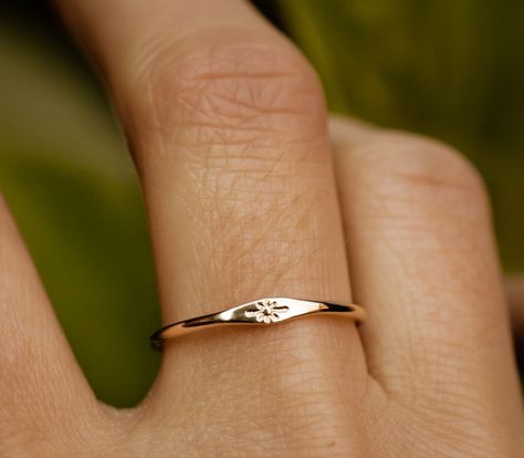 North Star Ring, Dainty Gold Ring, Dainty Gold Rings, Signet Rings, Solid Gold Ring, Gold Signet Ring, Etsy Gold Ring, Local Jewelry, Jewelry Lookbook